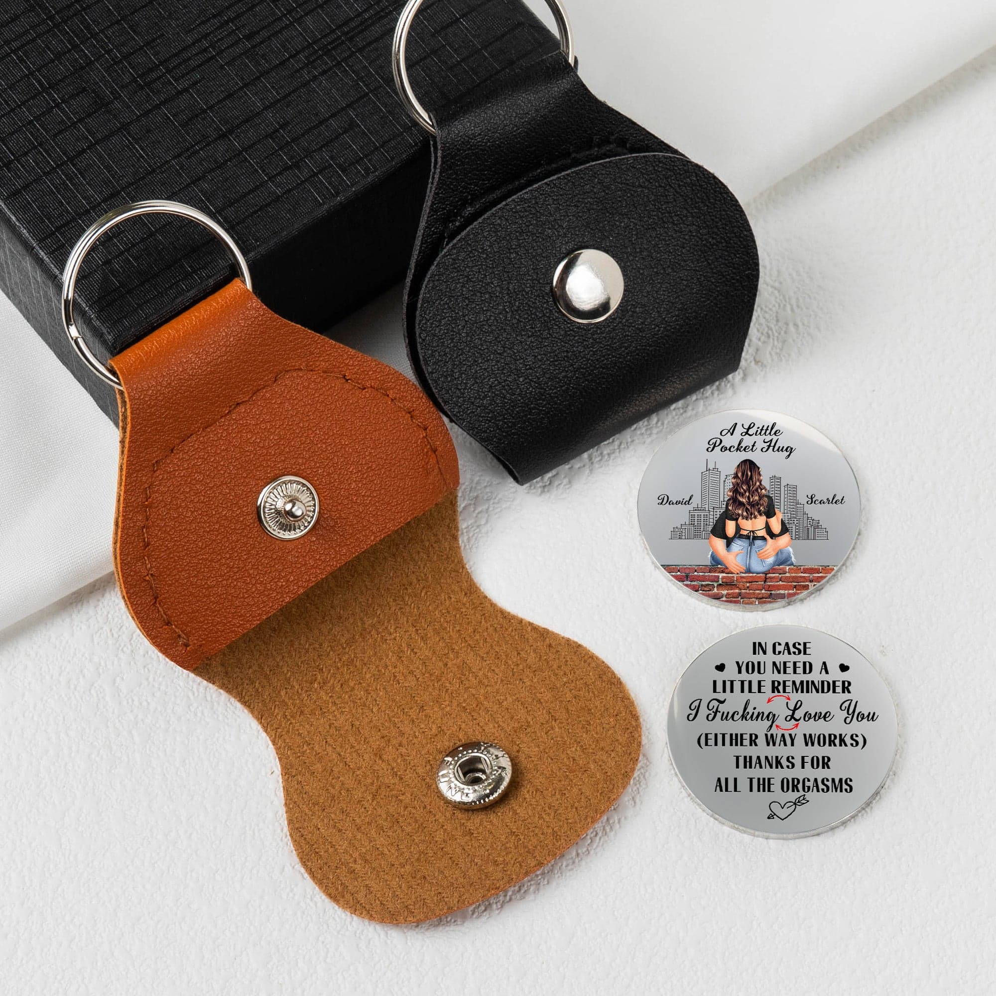 Valentine's Day Personalized Leather Pocket Hug | POD Dropship MOQ 1 - Pocket Hug Detail | Wholesale POD Supplier | MCDFL
