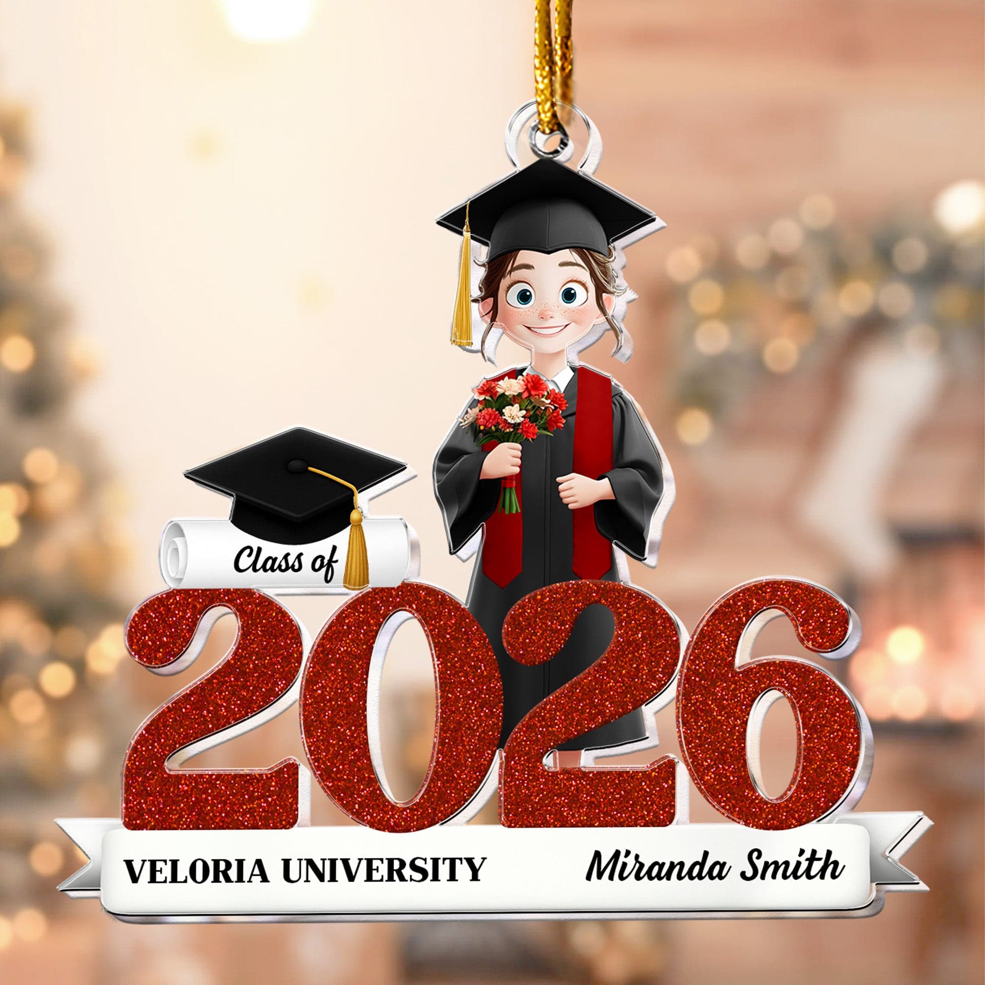 Graduation Custom Acrylic Ornament | POD Dropship, Personalized MOQ 1 - Custom Acrylic Ornament Wholesale | MCDFL
