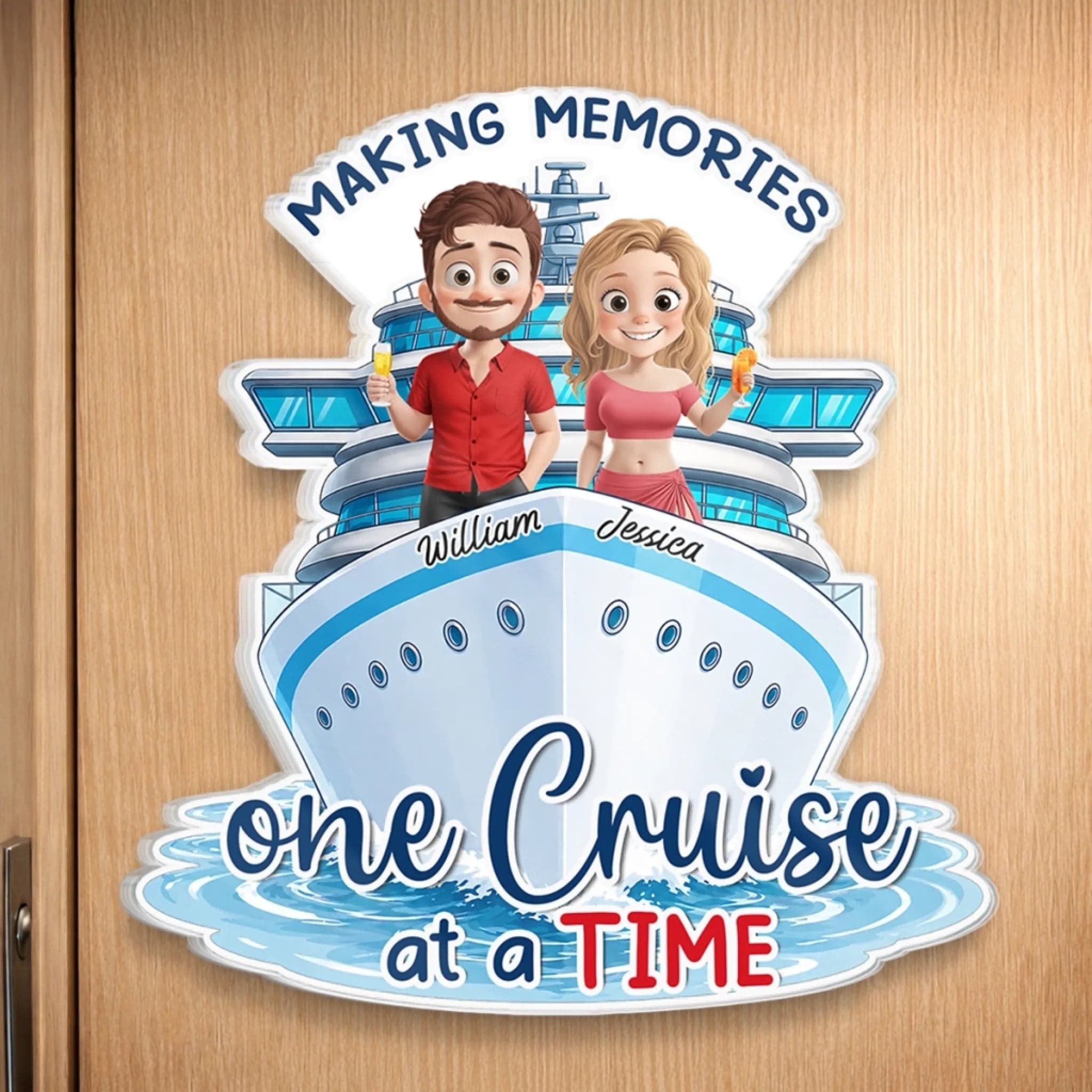 Custom Cruise Ship Door Magnet for Summer Travel | POD Dropship MOQ 1 - Custom Acrylic Magnet Wholesale | MCDFL
