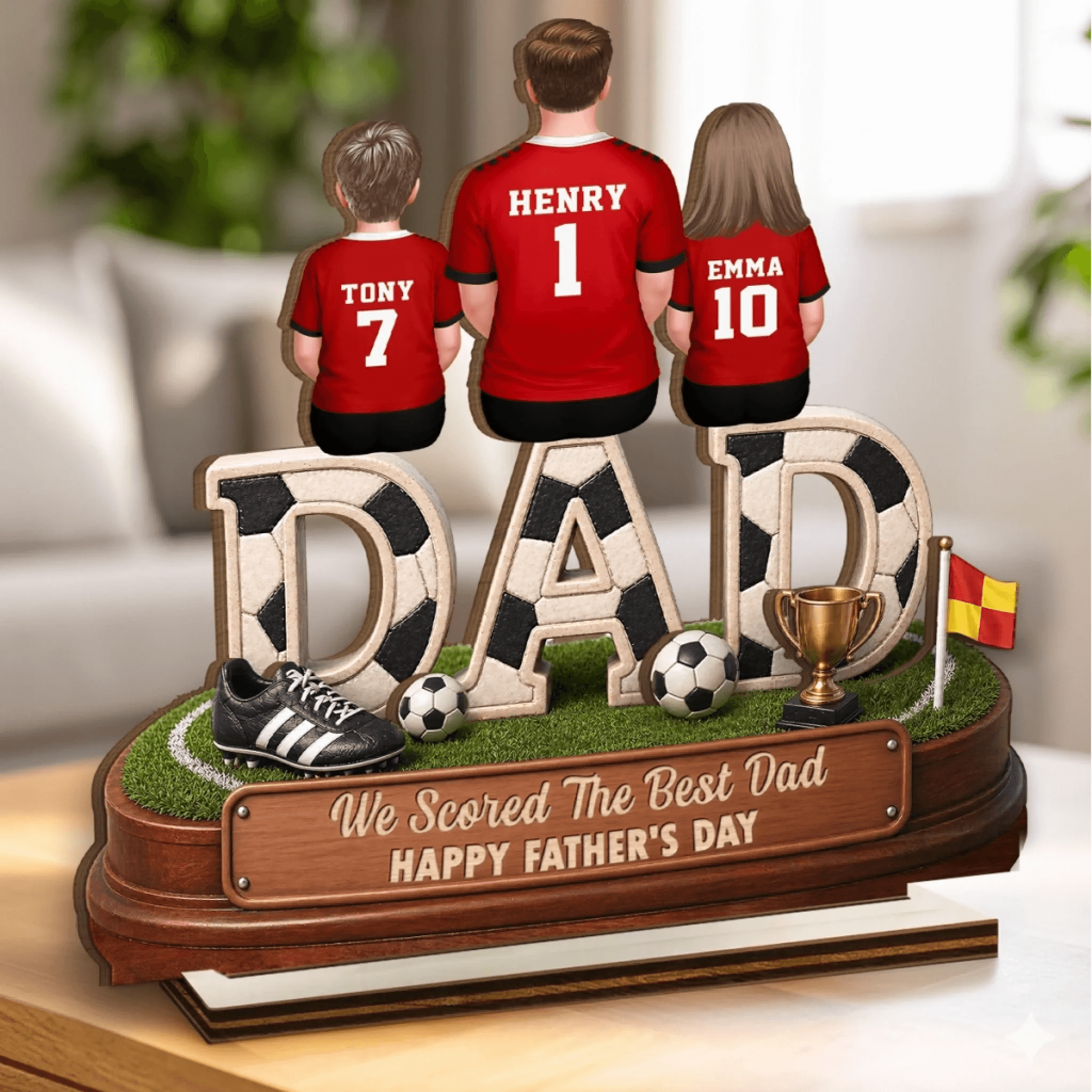 LA 2026 Soccer  Custom 2-Layer Wooden Plaque | POD Dropship, Personalized MOQ 1 - Wood Plaque Detail | Wholesale POD Supplier | MCDFL