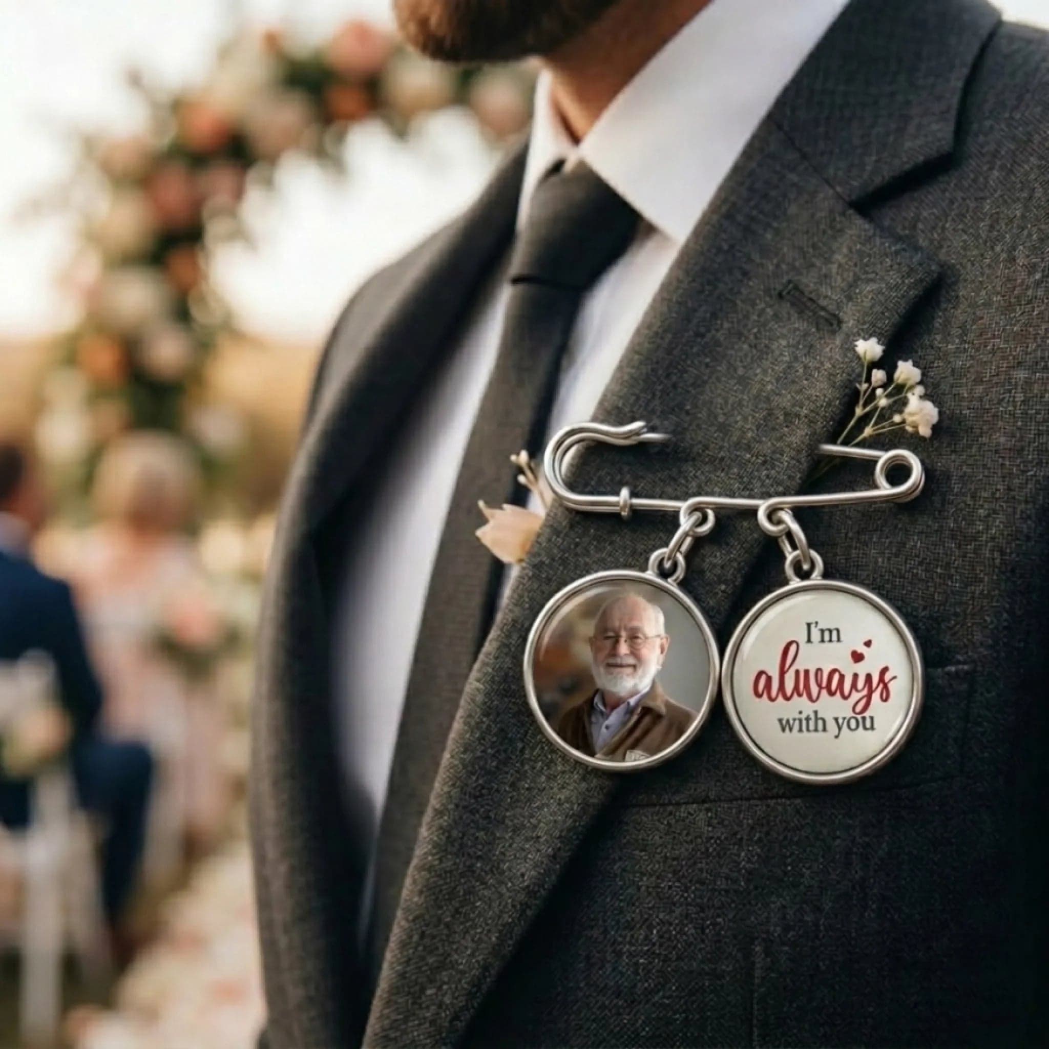 Graduation Custom Lapel Pin with Photo Charm | POD Dropship MOQ 1 - Lapel Pin Detail | Wholesale POD Supplier | MCDFL