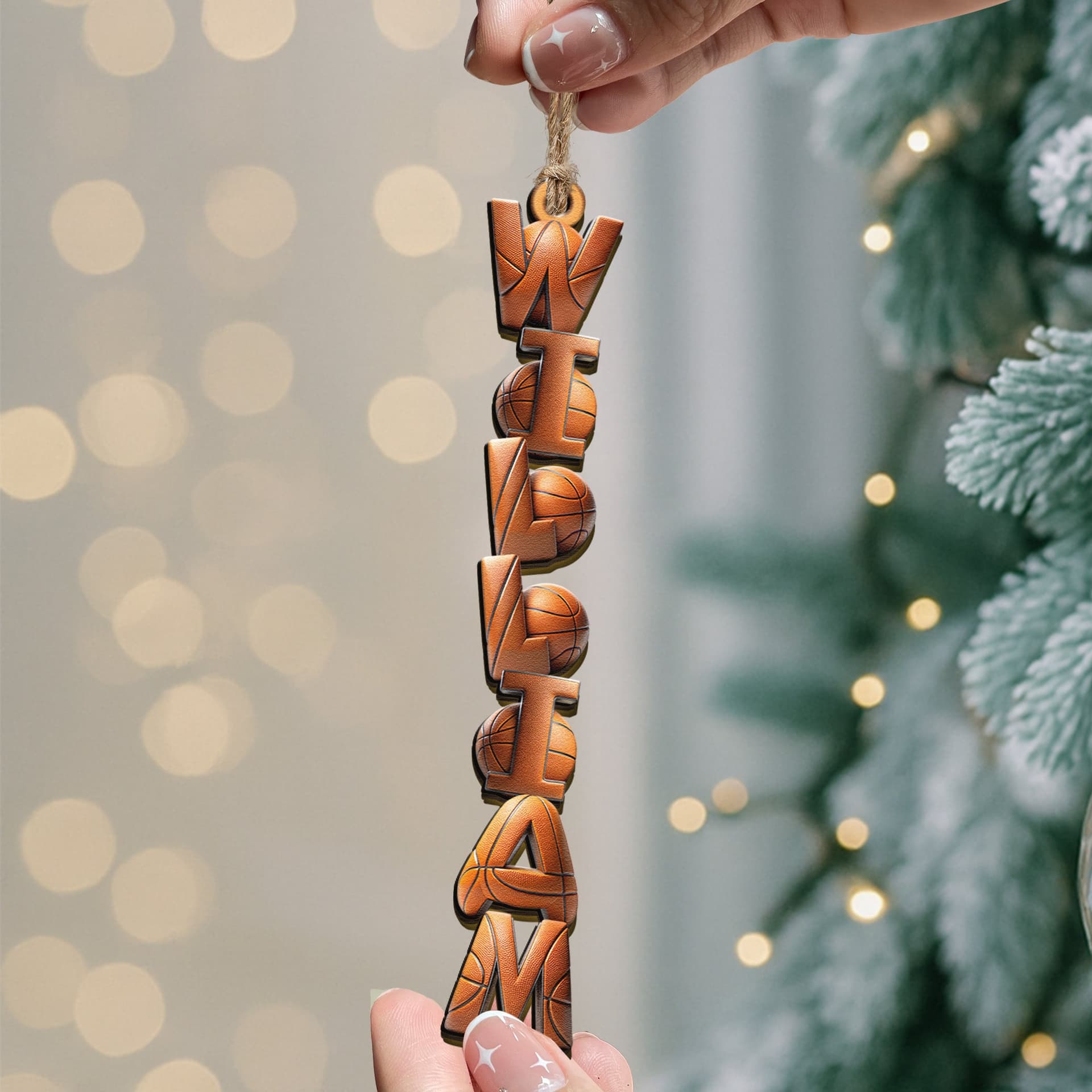 Christmas Custom Name Wooden Ornament | POD Dropship, Personalized Sports Gift - Wooden Ornament Detail | Wholesale POD Supplier | MCDFL