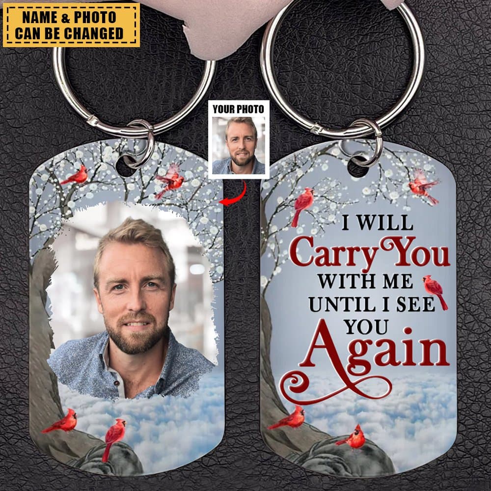 Custom Memorial Photo Keychain | Wholesale Dropship MOQ 1, Best for Etsy Sellers - Custom Steel Keychain Wholesale | MCDFL