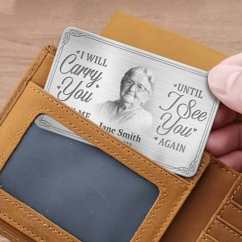 Sympathy Memorial Aluminum Wallet Card | POD Dropship MOQ 1, Custom Photo - Wallet Card Detail | Wholesale POD Supplier | MCDFL