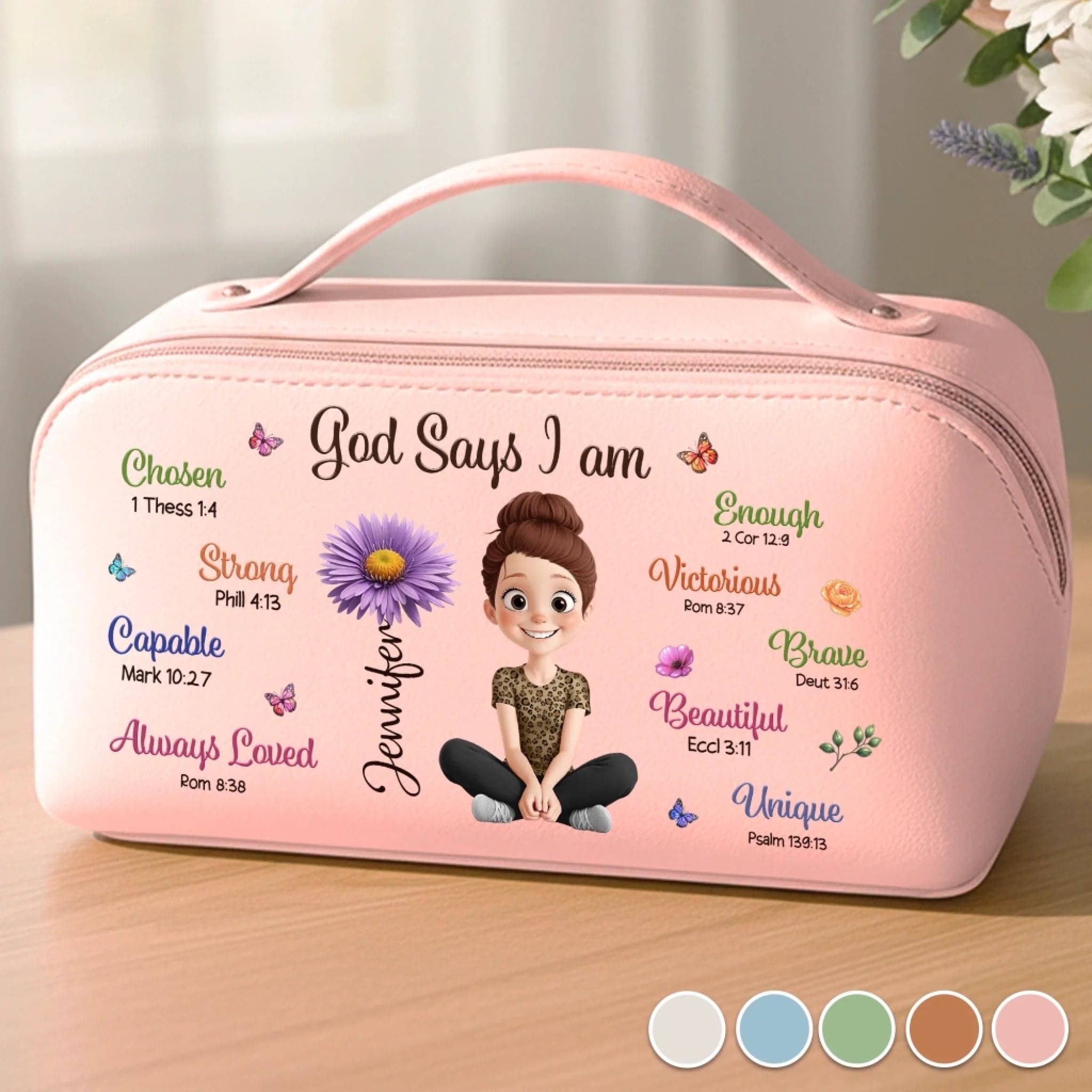 Mother's Day Custom PU Leather Toiletry Bag | Dropship MOQ 1, Personalized Gift - Custom Travel Toiletry Bag Wholesale | MCDFL