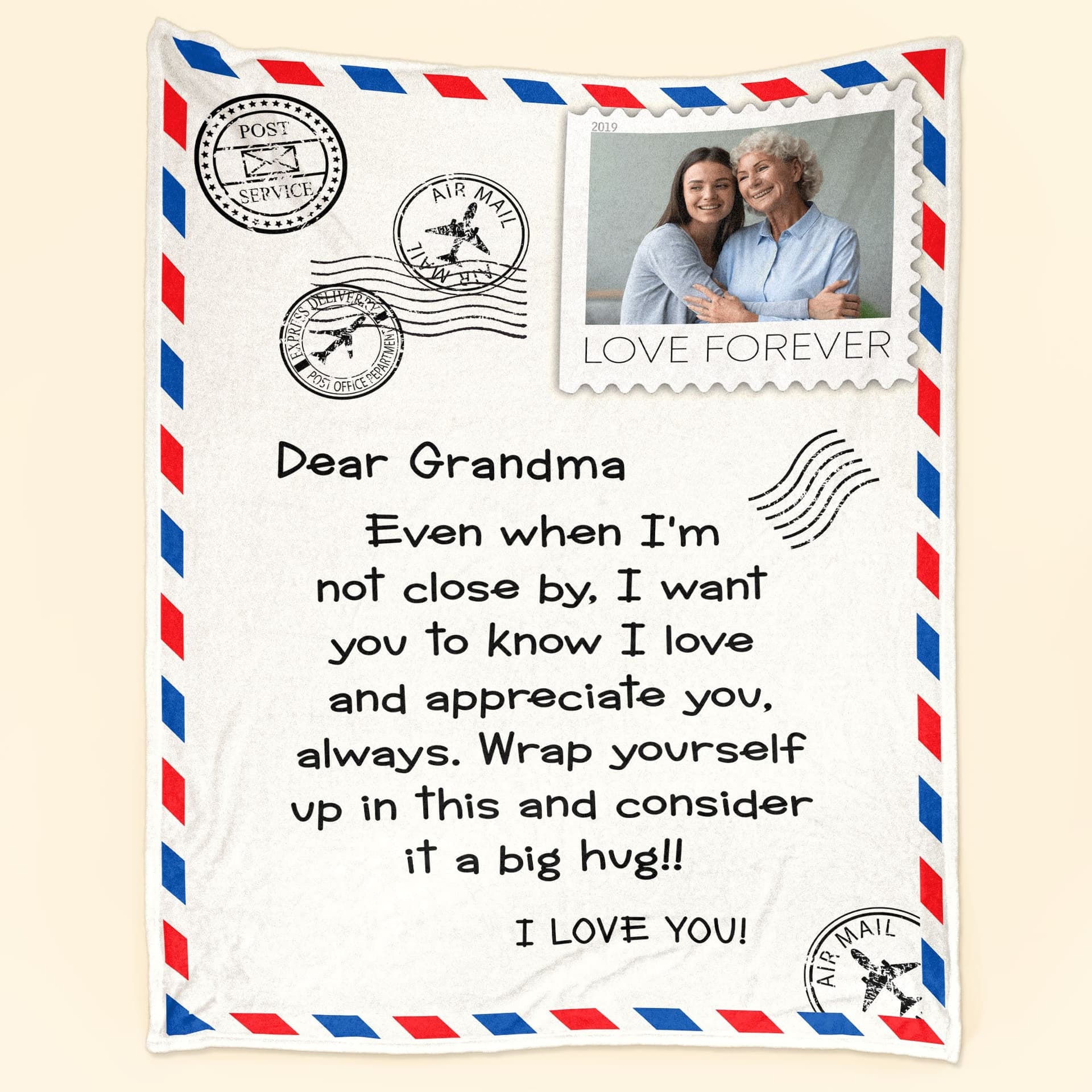 Christmas Personalized Grandma Photo Blanket | POD Dropship MOQ 1 - Custom Blanket Wholesale | POD Dropship Supplier | MCDFL