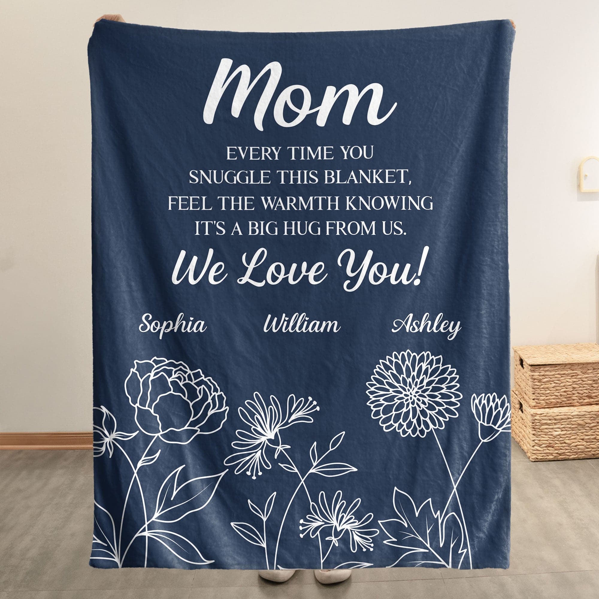 Mother's Day Personalized Sherpa Blanket | POD Dropship MOQ 1 - Custom Blanket Wholesale | MCDFL