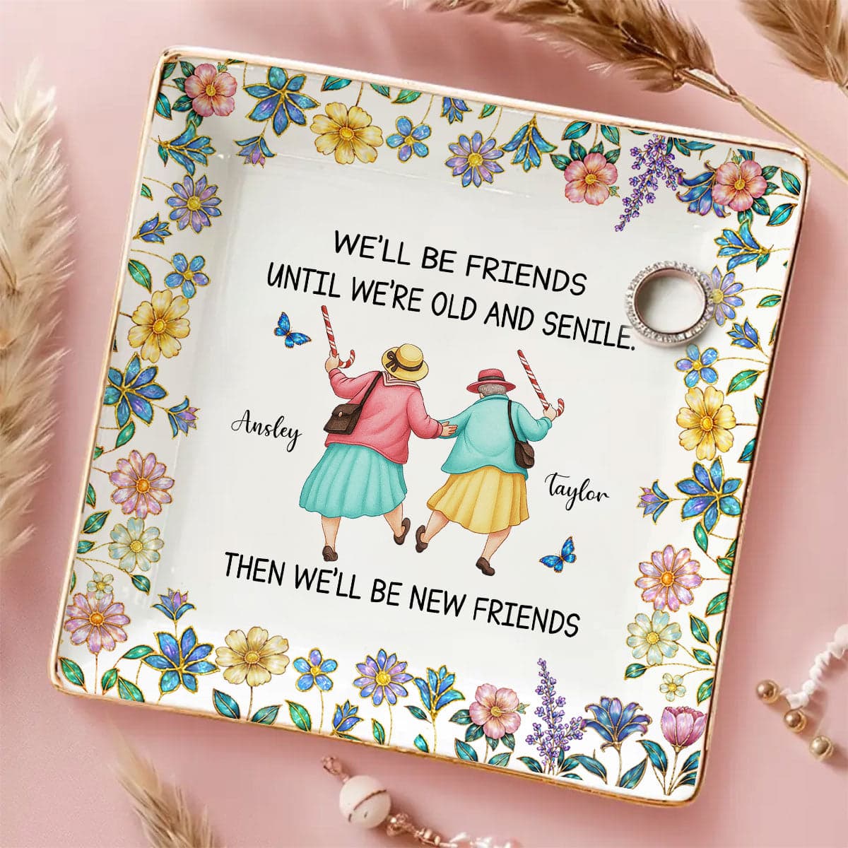 Personalized Friends Jewelry Dish | Custom Gifts, Dropship MOQ 1 - Jewelry Dish Detail | Wholesale POD Supplier | MCDFL