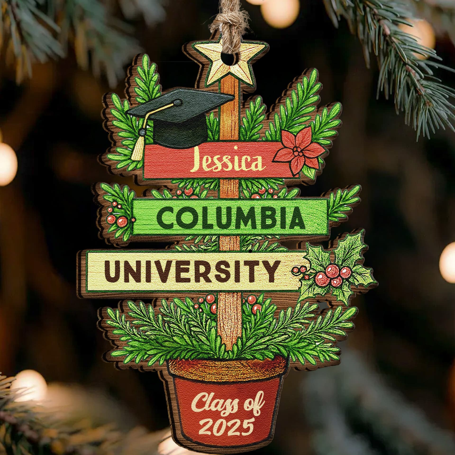 Graduation Christmas Tree Ornament | Custom Wooden POD Dropship - Custom Wooden Ornament Wholesale | POD Dropship Supplier | MCDFL