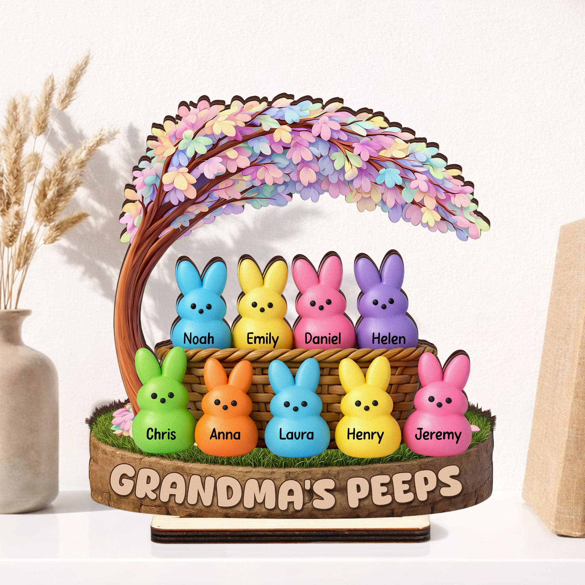 Easter Grandma's Peeps Wooden Plaque | Personalized Wholesale MOQ 1 - Custom Wood Plaque Wholesale | MCDFL