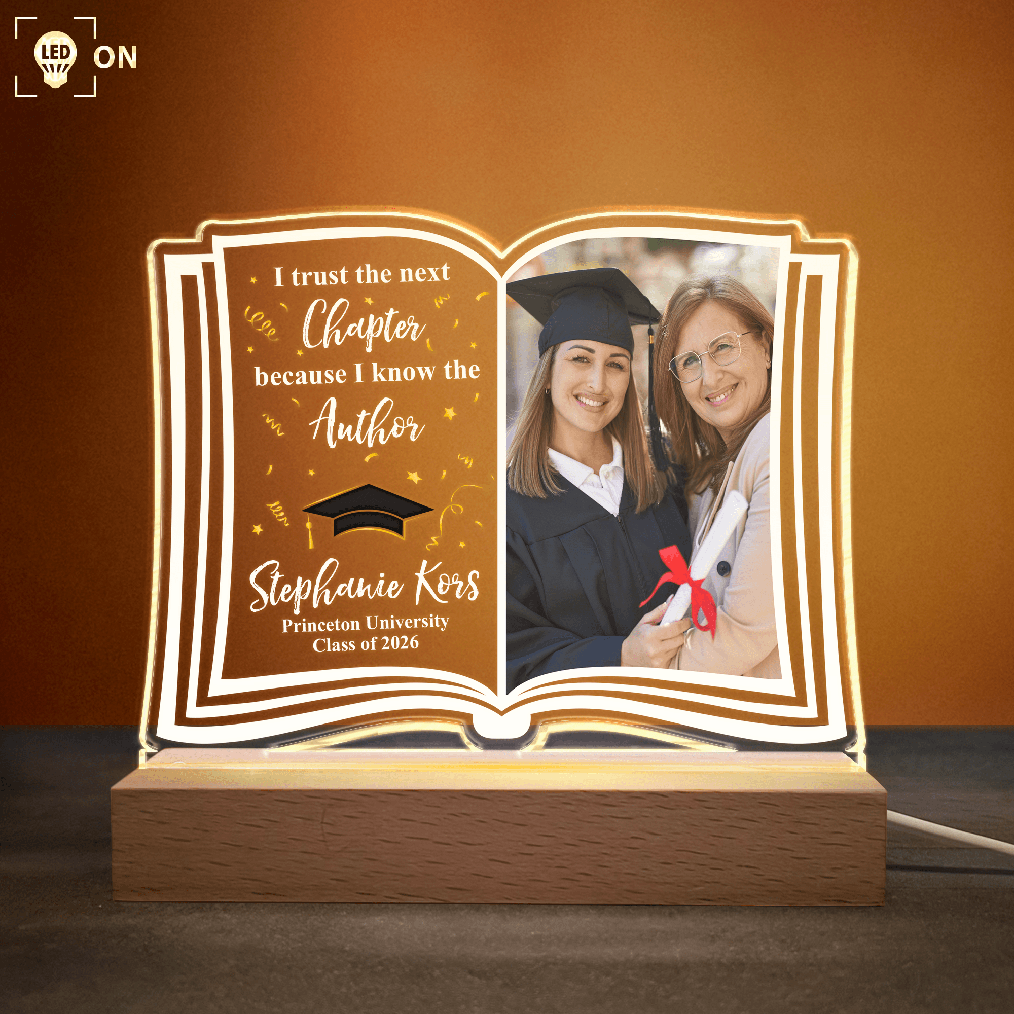 Graduation Custom Photo LED Light | Personalized Dropship MOQ 1 - Custom LED Night Light Wholesale | MCDFL