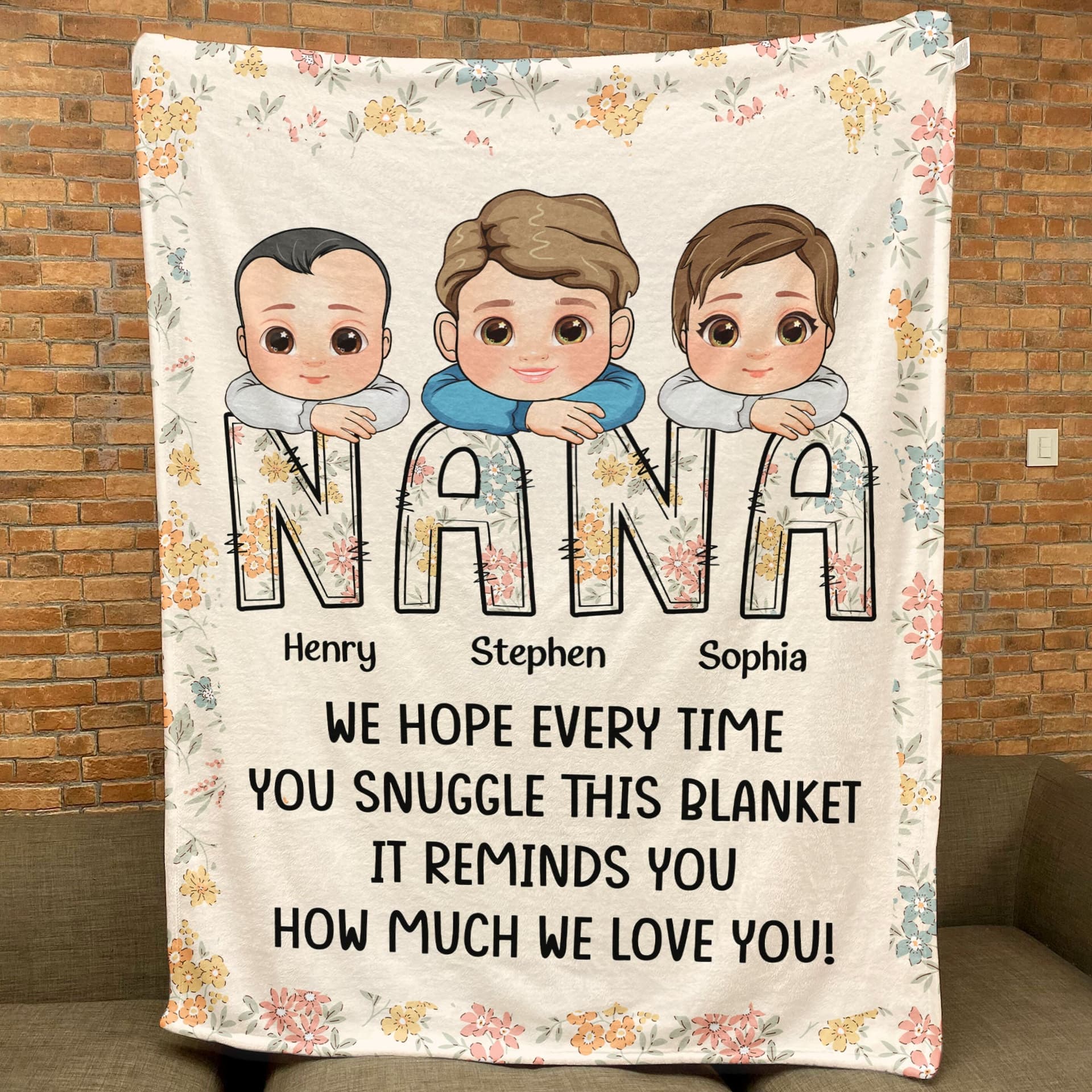 Mother's Day Personalized Fleece Blanket | Custom Text Dropship MOQ 1 - Custom Blanket Wholesale | POD Dropship Supplier | MCDFL
