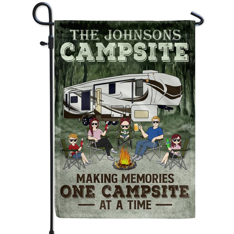 Custom Camping Family Flag for Father's Day | POD Dropship, Double-Sided - Custom Flag Wholesale | MCDFL