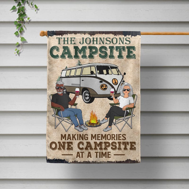 Custom Camping Family Flag for Father's Day | POD Dropship, Double-Sided - Flag Detail | Wholesale POD Supplier | MCDFL