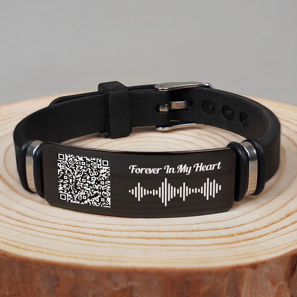 Memorial Voice Recording QR Code Bracelet | Custom Engraved Wholesale MOQ 1 - Custom Engraved Bracelet Wholesale | MCDFL