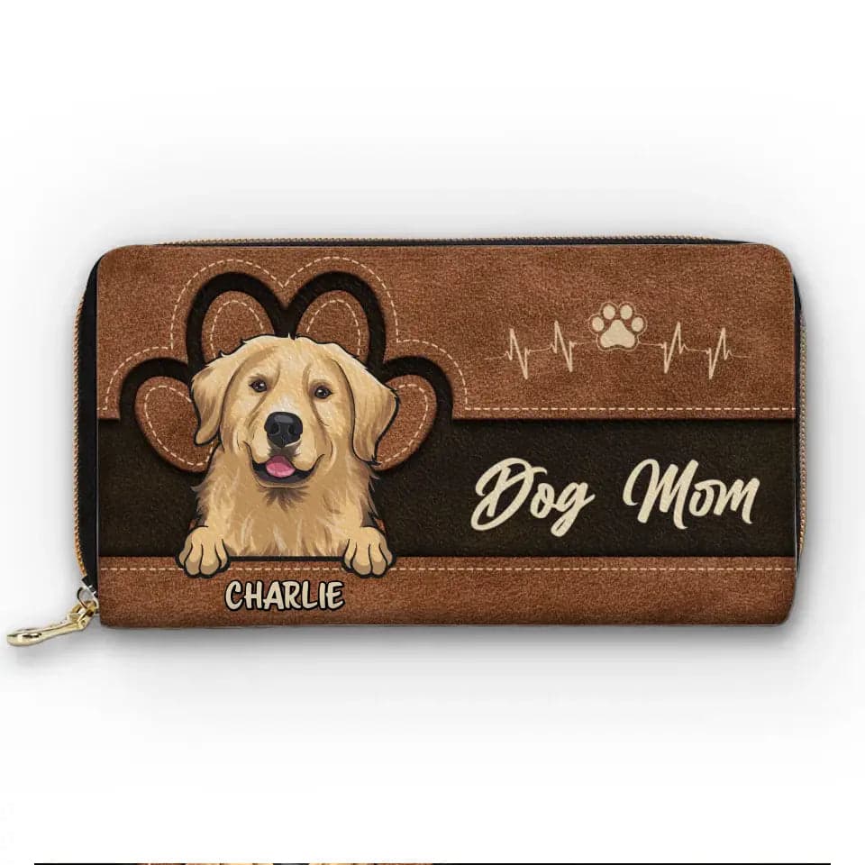 Personalized Pet Lover Leather Wallet | Dropship MOQ 1, Custom Print - Leather Long Wallet Detail | Wholesale POD Supplier | MCDFL