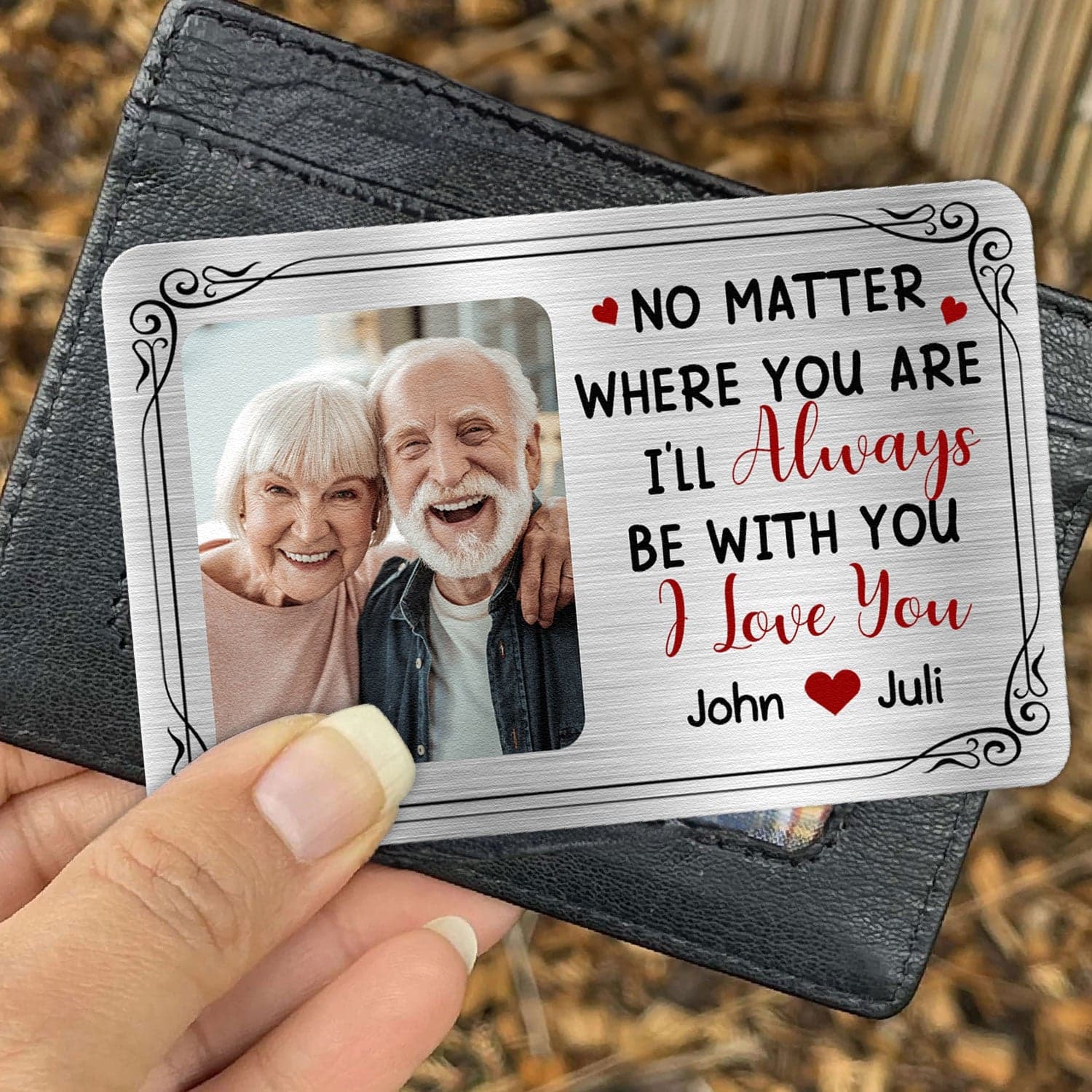Valentine's Day Personalized Aluminum Photo Wallet Card | POD Dropship MOQ 1 - Custom Wallet Card Wholesale | MCDFL