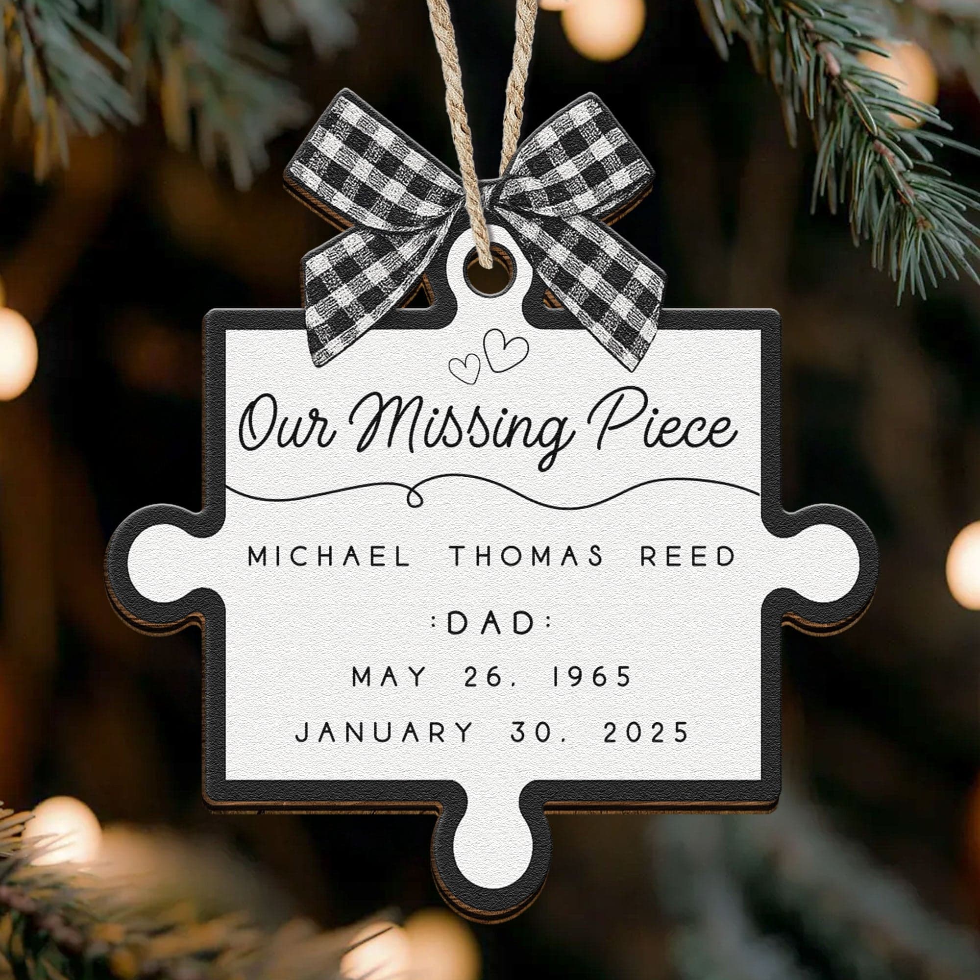 Christmas Personalized Wooden Ornament | POD Dropship MOQ 1 - Custom Wooden Ornament Wholesale | MCDFL