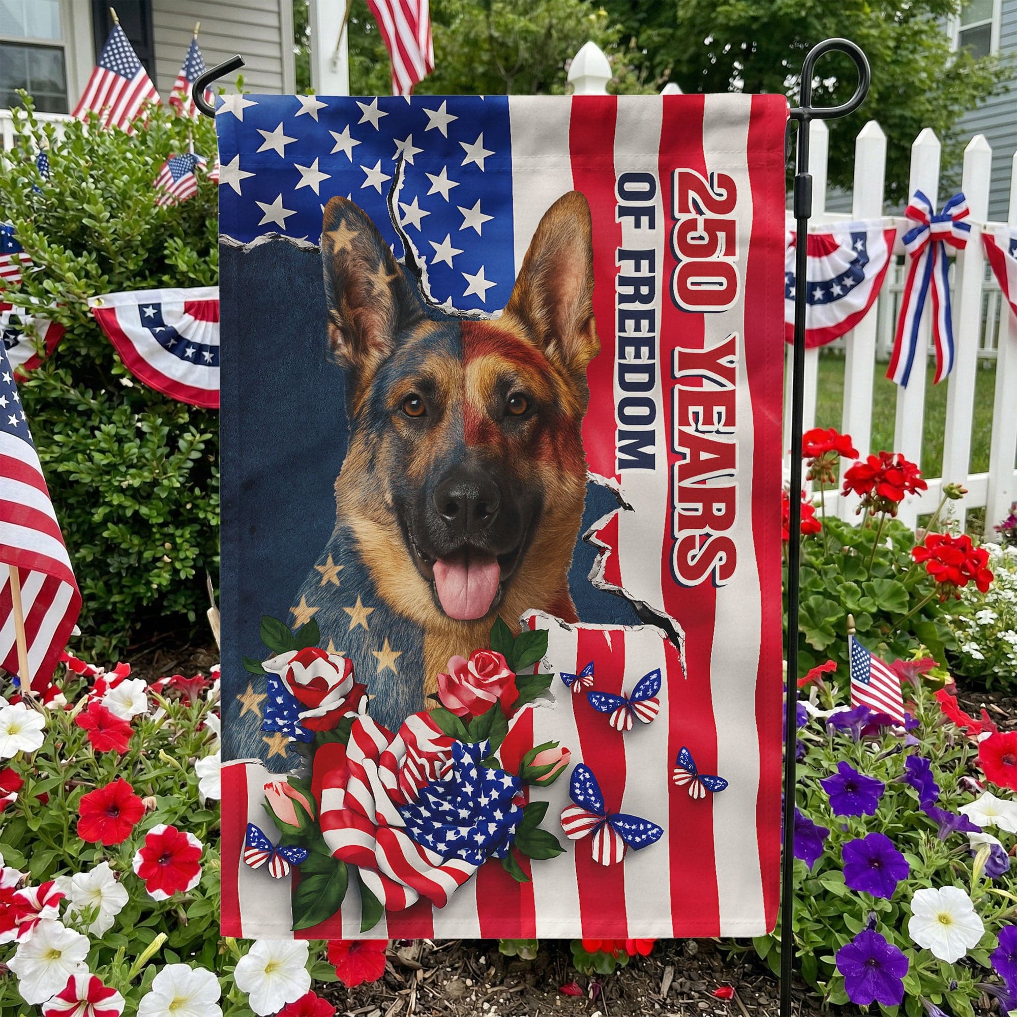 Patriotic Pet Portrait Flag | Personalized Photo Dropship MOQ 1 - Custom Flag Wholesale | MCDFL
