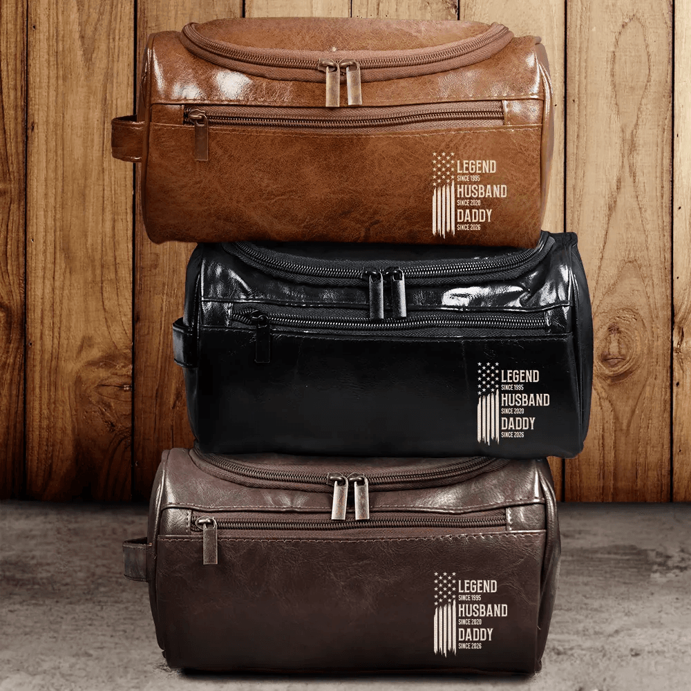 Personalized Leather Toiletry Bag | POD Dropship, MOQ 1 - Leather Toiletry Bag Detail | Wholesale POD Supplier | MCDFL