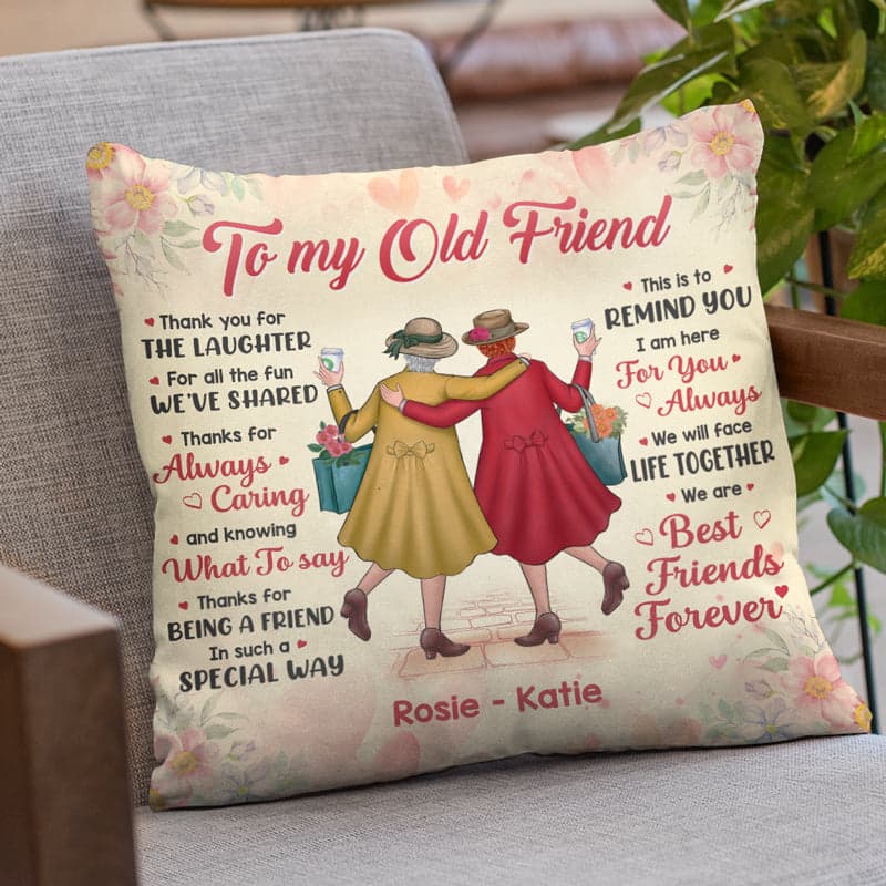 Friendship Day Personalized Pillow | POD Dropship MOQ 1, Custom Text - Square Pillow Detail | Wholesale POD Supplier | MCDFL