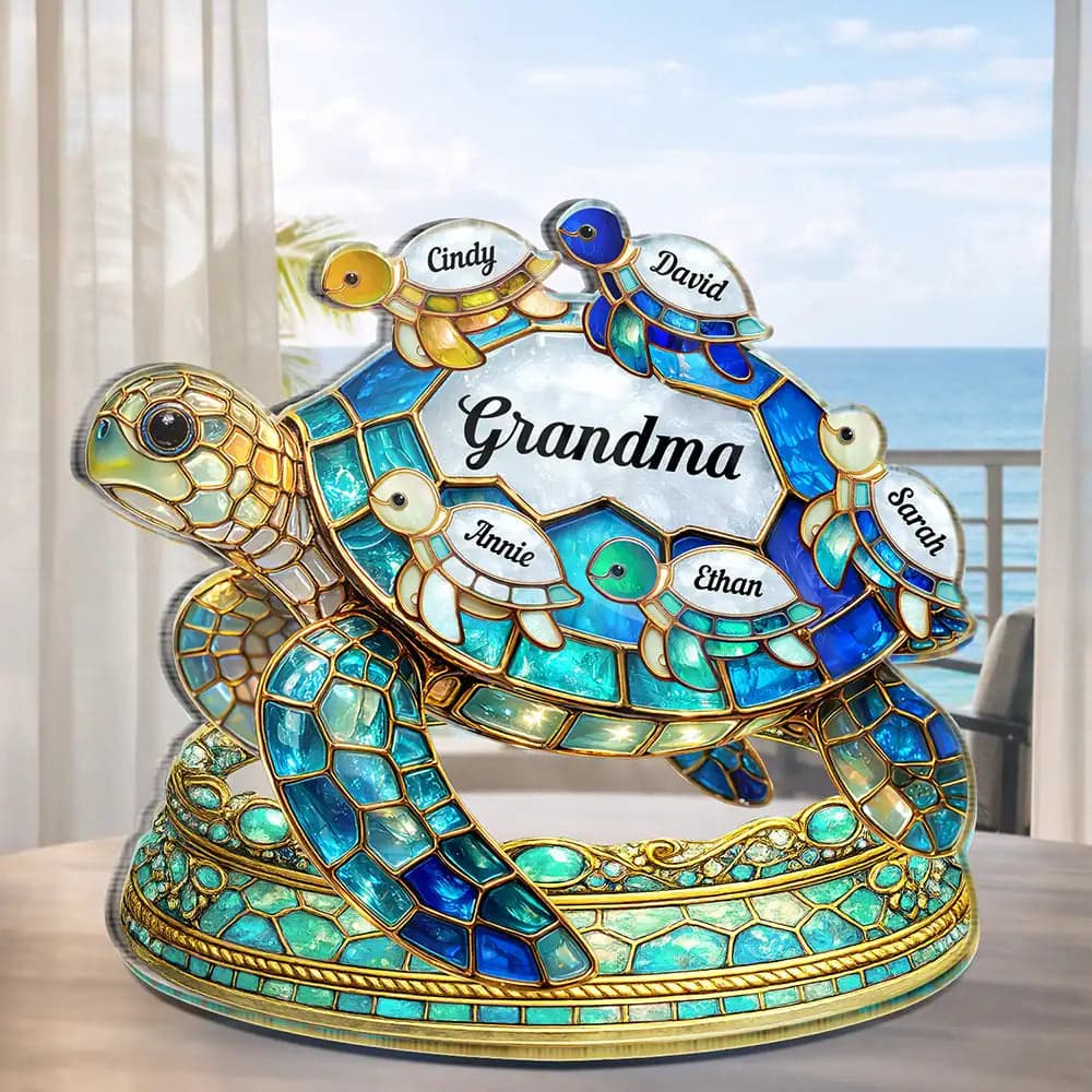 Mother's Day Turtle Acrylic Plaque | Personalized Wholesale MOQ 1 - Custom Acrylic Plaque Wholesale | MCDFL