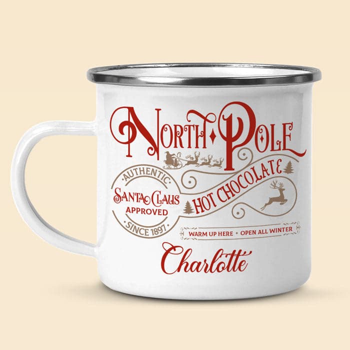 Christmas Personalized Hot Chocolate Mug | POD Dropship, MOQ 1 for Sellers - Custom Enamel Mug Wholesale | MCDFL