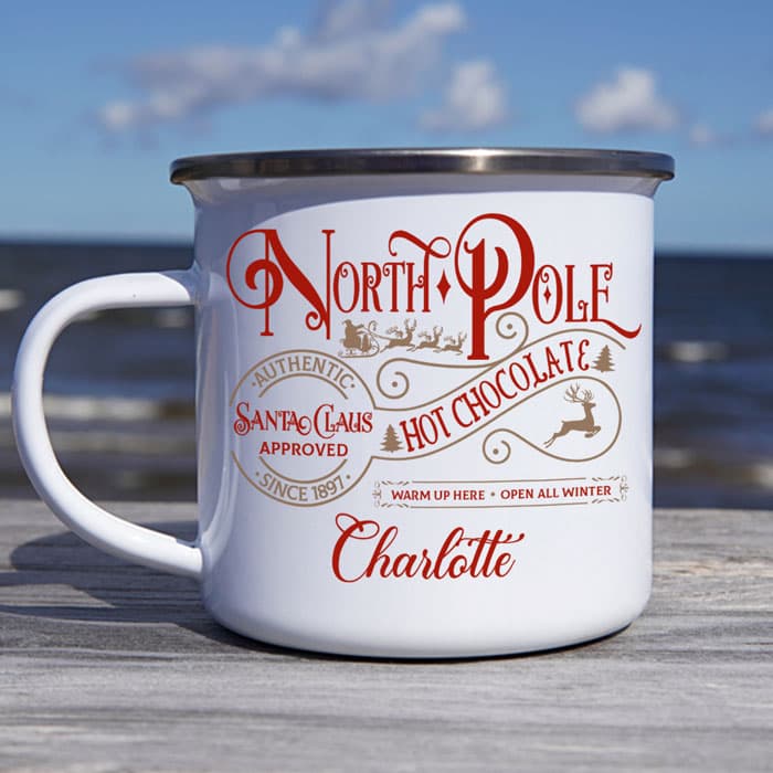 Christmas Personalized Hot Chocolate Mug | POD Dropship, MOQ 1 for Sellers - Enamel Mug Detail | Wholesale POD Supplier | MCDFL