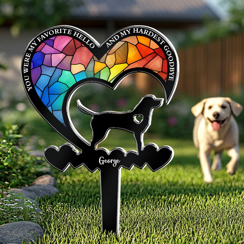 Pet Memorial Garden Stake Custom | Dropship MOQ 1, Dog Loss Gift - Custom Acrylic Garden Stake Wholesale | MCDFL