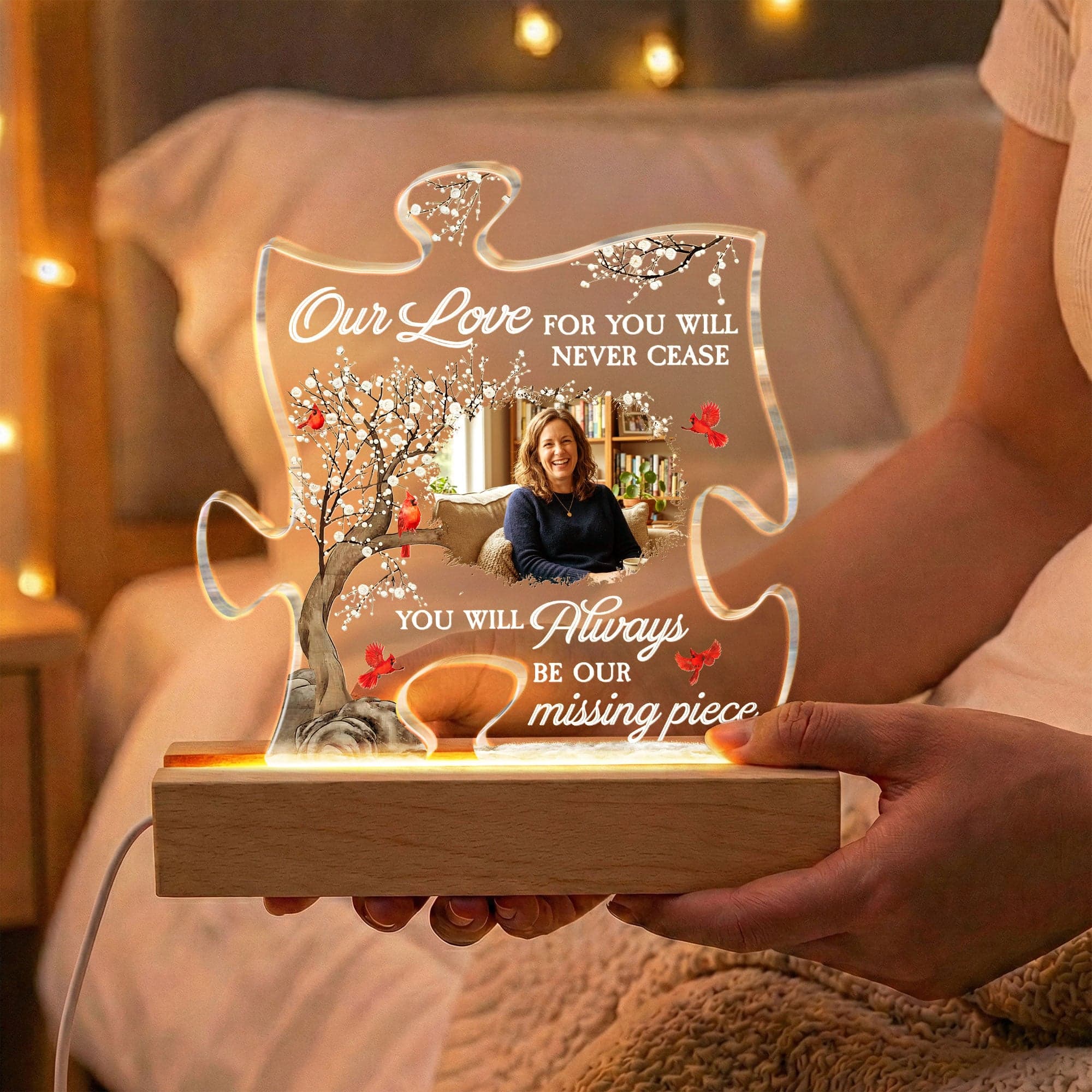 Memorial Night Light for Missing Loved Ones | Personalized POD Dropship, MOQ 1 - LED Night Light Detail | Wholesale POD Supplier | MCDFL